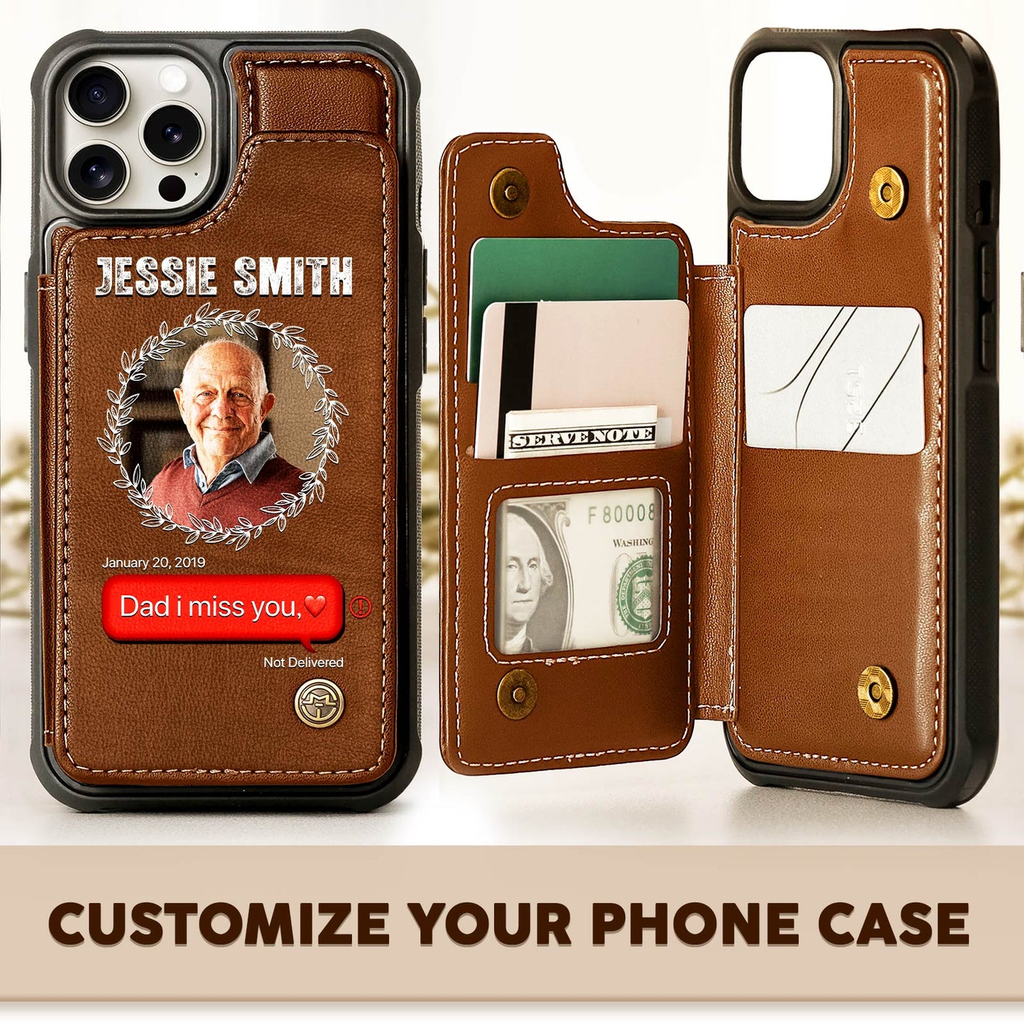 Personalized phone case for mom with a photo and heartfelt message for a special touch
