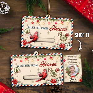 Personalized photo Christmas wooden slider card with festive design and sliding feature for a unique holiday touch