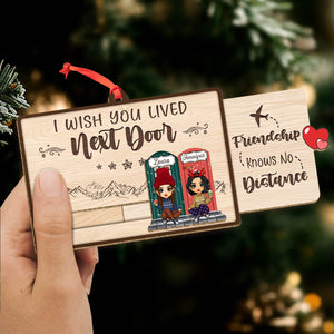 Personalized wooden slider card showcasing a friendship theme with artistic design and text