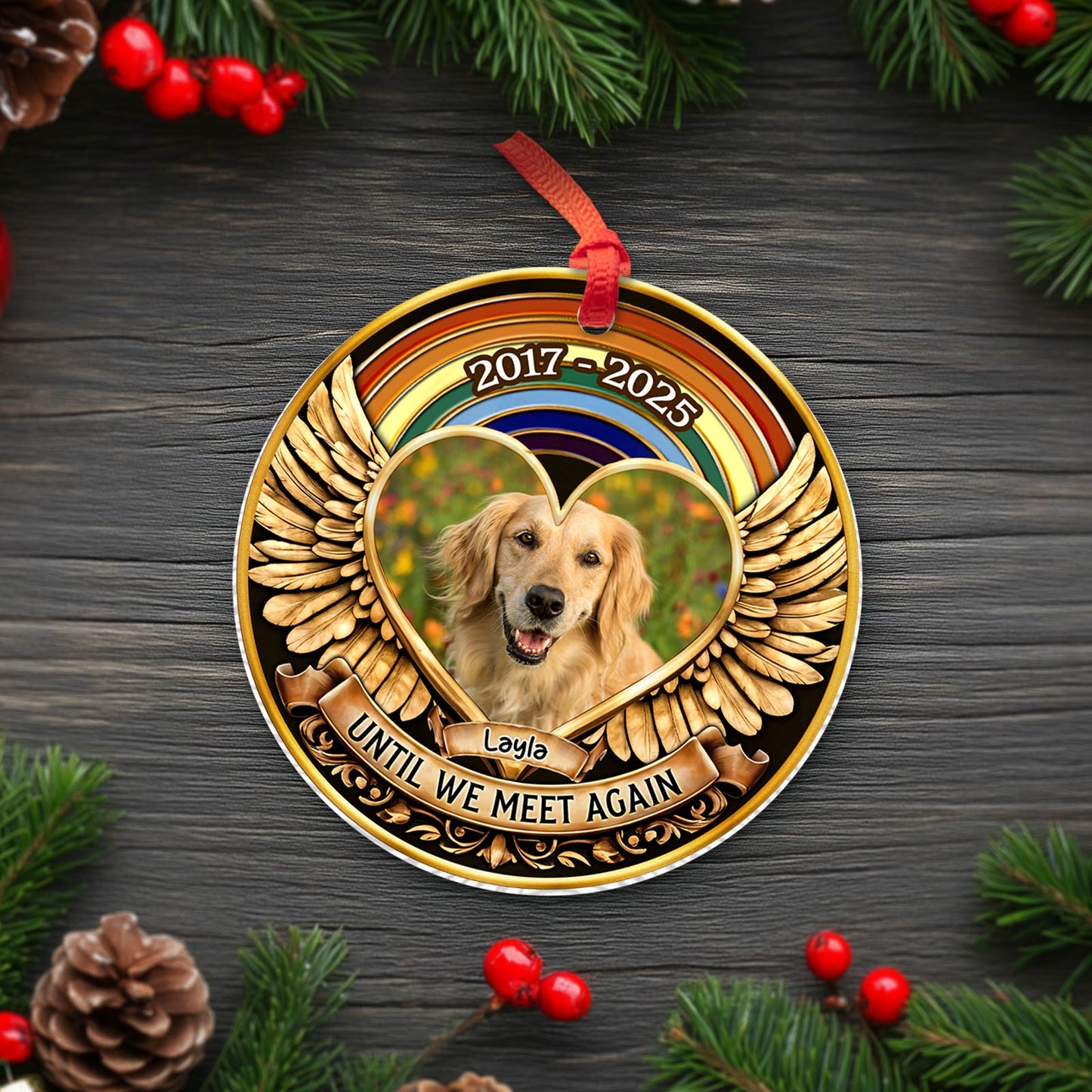 personalized pet memorial ornament 365Gifty round wooden hanging skeleton family sign with names and funny Dont Knock message
