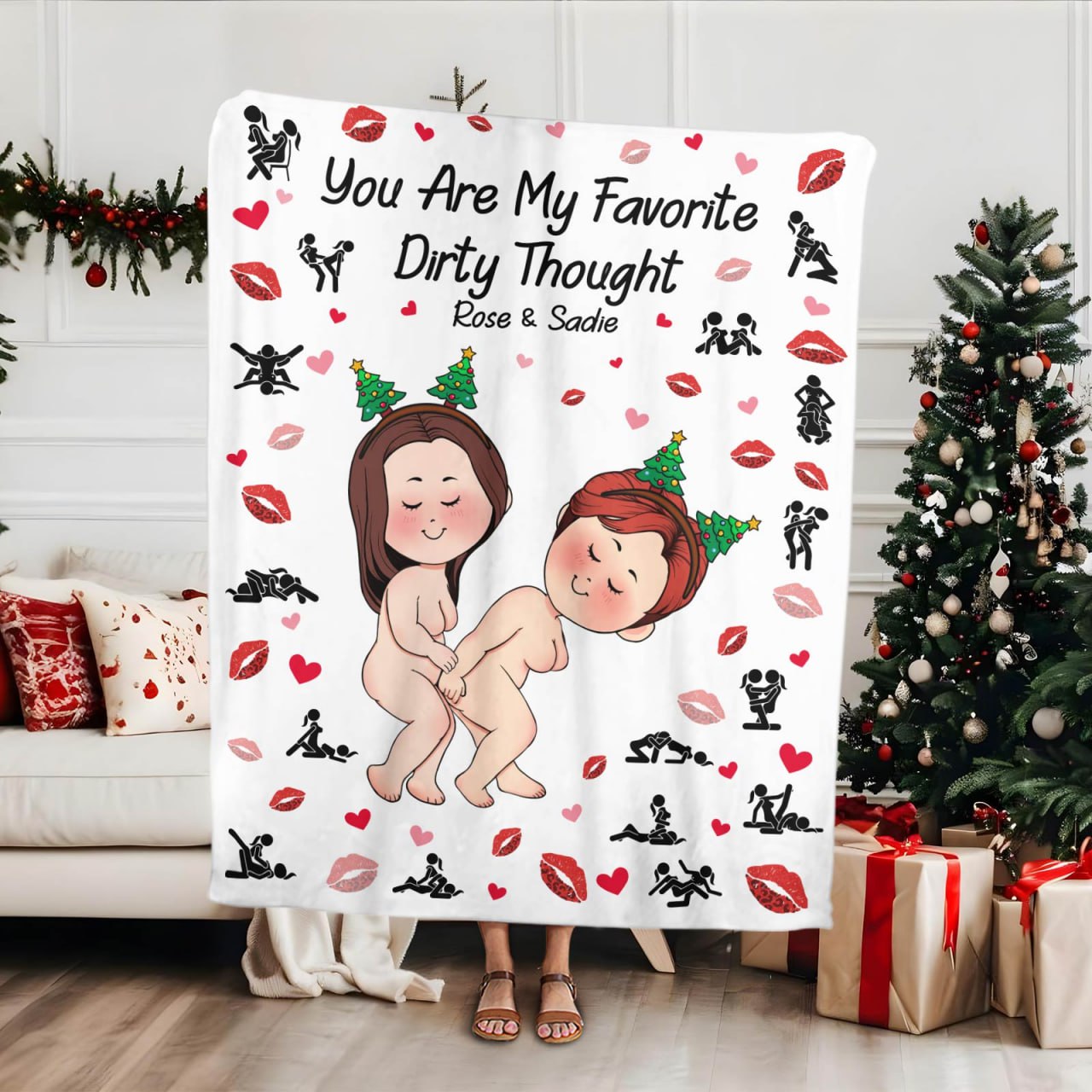 Couple - I Fucking Love You (Either Way Works) - Personalized Blanket