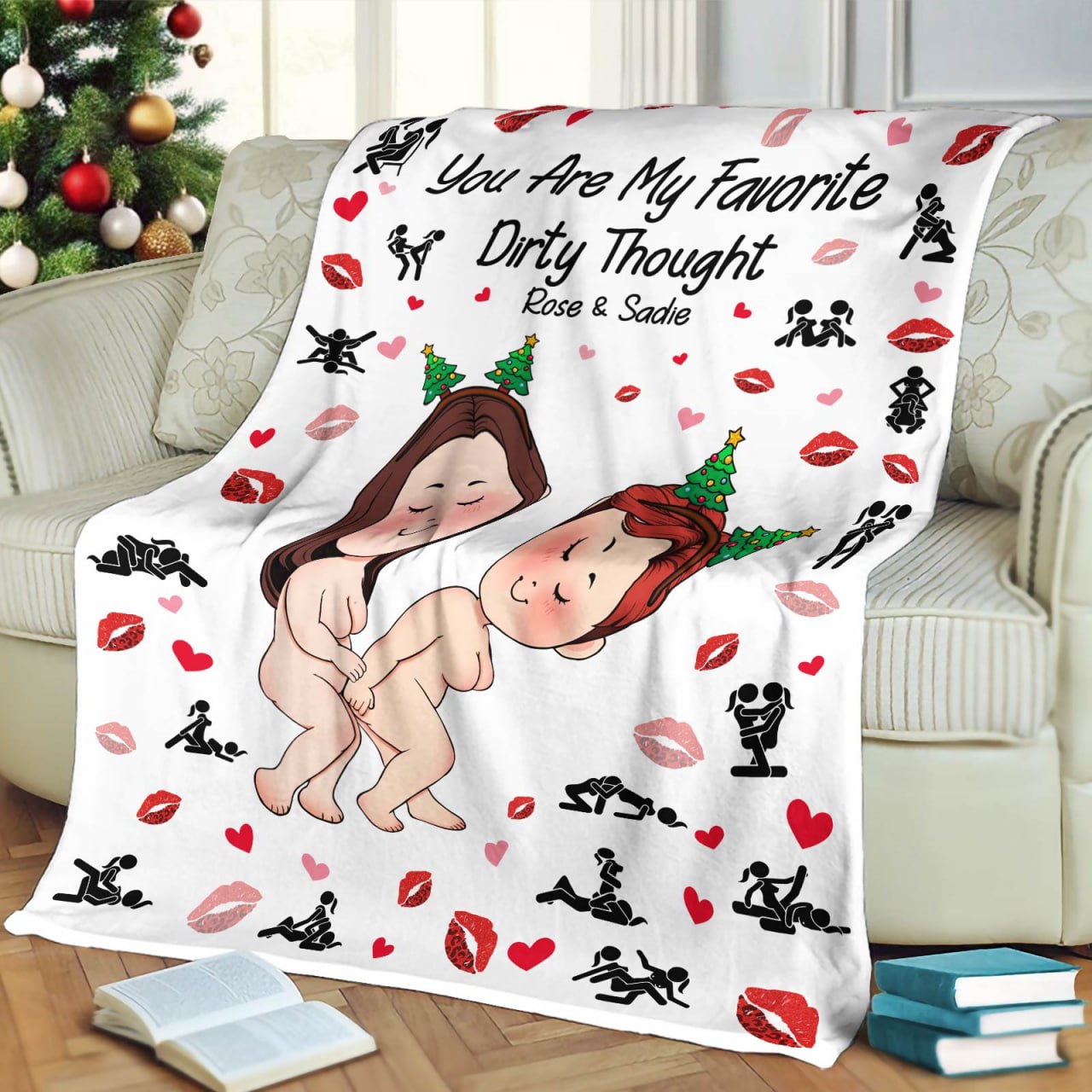 Couple - I Fucking Love You (Either Way Works) - Personalized Blanket