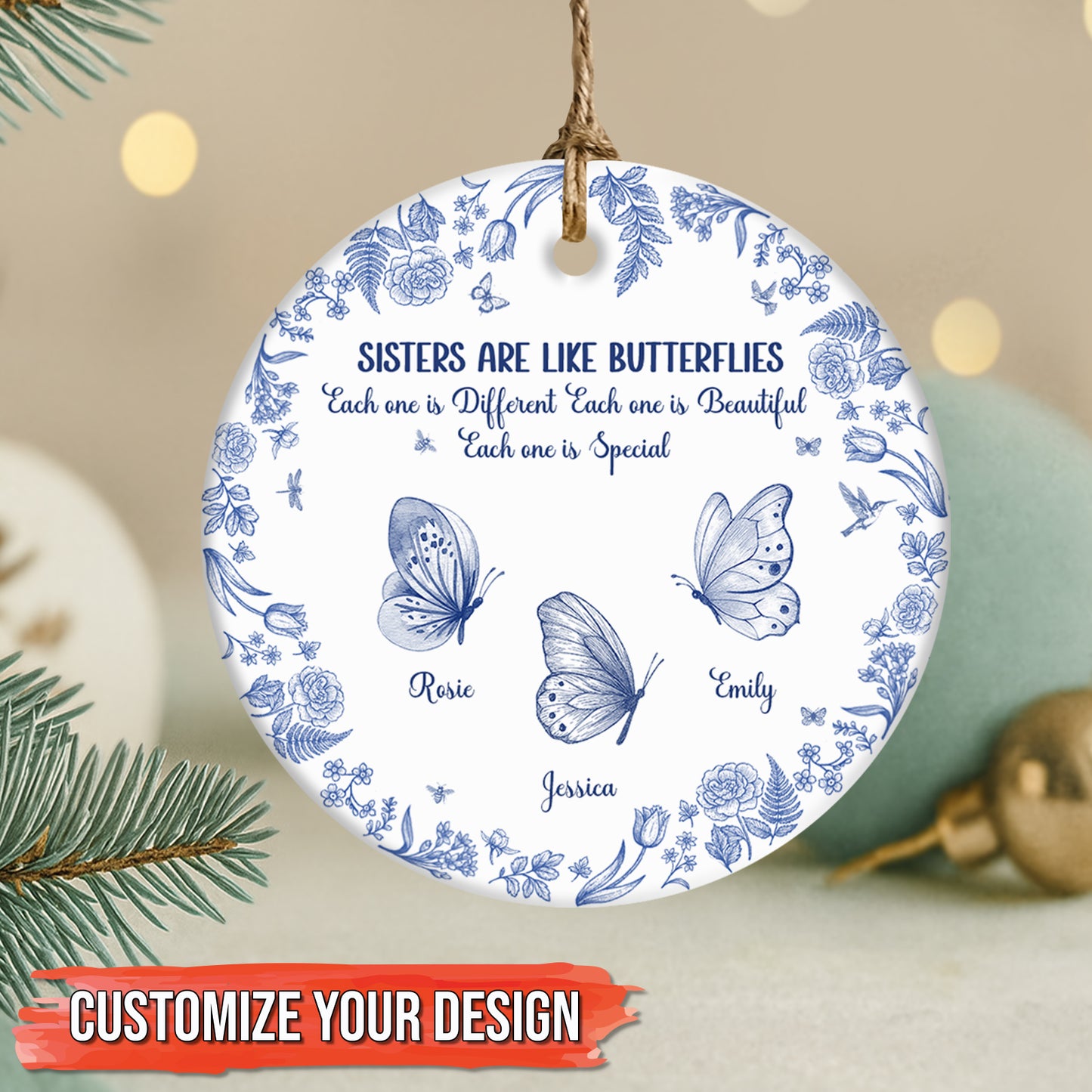 Black hoodie with custom horror cat characters named Charlie and Lucy and attic slogan Keep it up personalized sister ornament