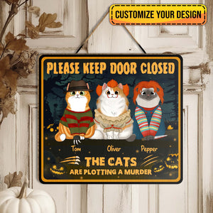White ceramic mug with blue butterfly sisters design and names Sarah Linda Sophia resembling personalized cat door sign