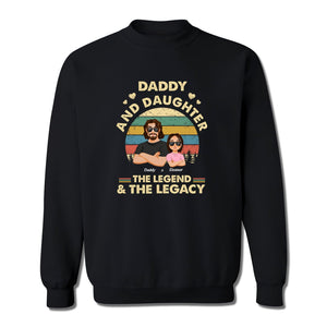 Black Daddy and Daughter the legend and the legacy shirt sweatshirt with vintage design and cartoon characters