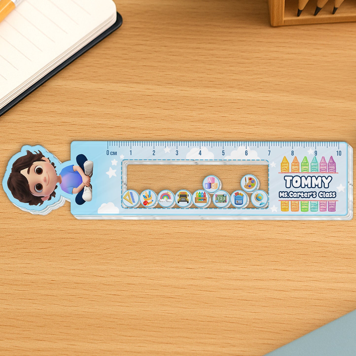 365Gifty colorful Shaking Ruler For Kids with cartoon character and educational icons
