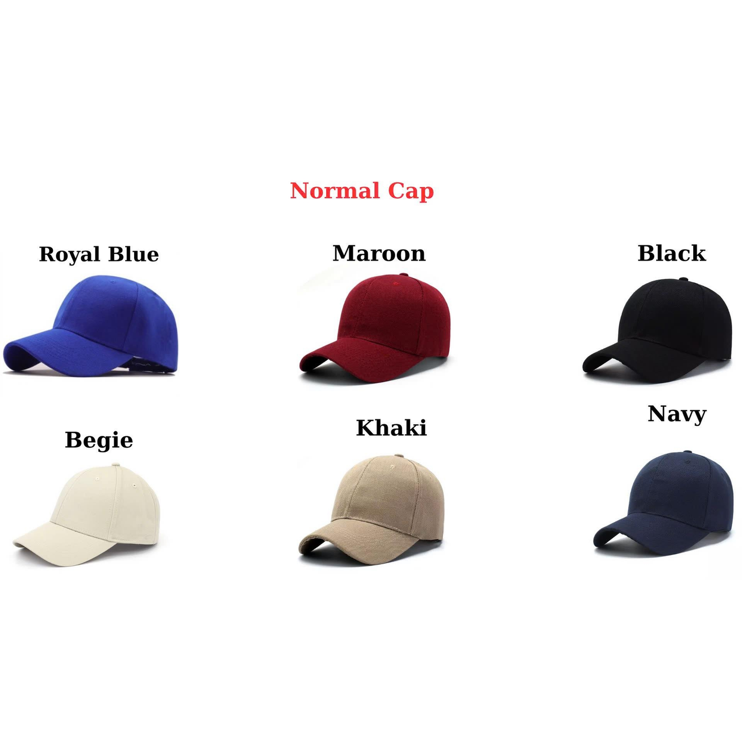 Collection of USMC Semper Fi hat in six colors including royal blue maroon black beige khaki and navy