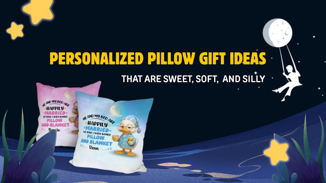Personalized pillow gift ideas with sweet and soft custom designs featuring cute characters