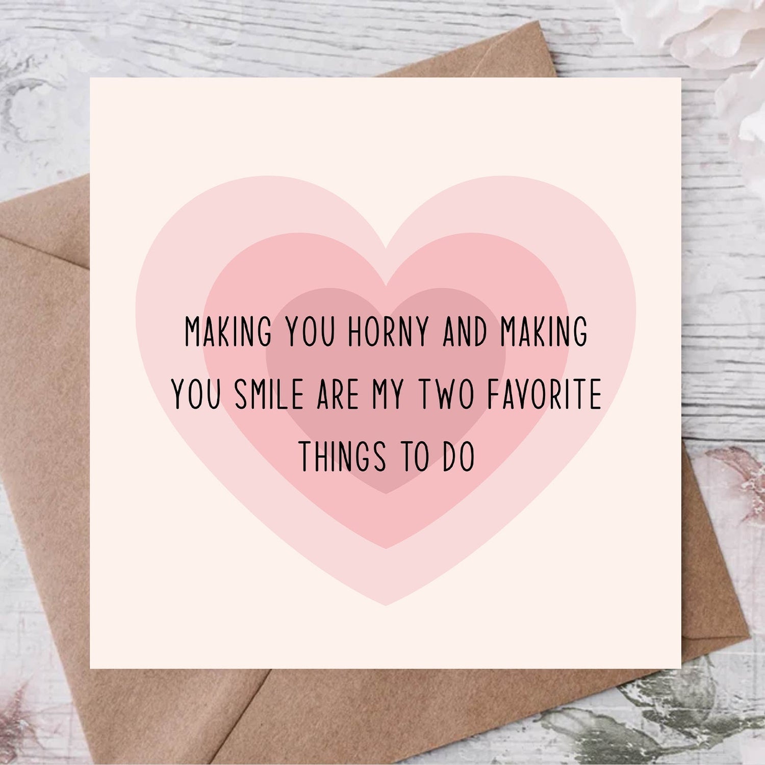 Romantic gift card with layered pink hearts and playful message perfect for gift cards for special occasions