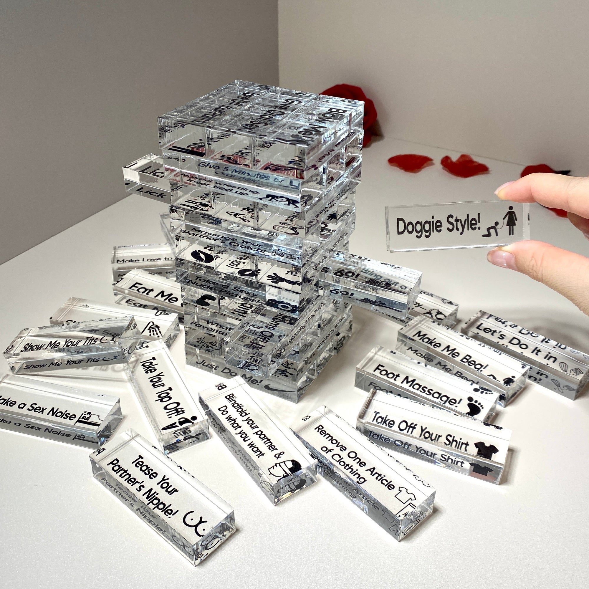 Couple - Naughty Tower Game - Personalized Acrylic Block Game