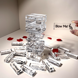 Couple - Naughty Tower Game - Personalized Acrylic Block Game