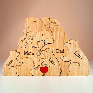 Family - Wooden Bears - Personalized Wooden Puzzle