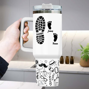 Dad & Children - Dad, No Matter How Big We Get. We Will Always Reach For You - Personalized Tumbler