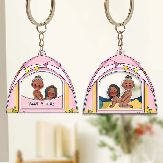 Couple - Our Little Love Camp - Personalized Shaking Keychain