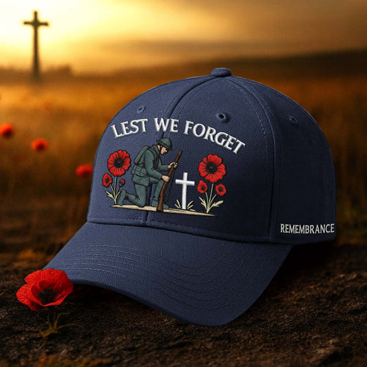 Embroidered Remembrance Cap - Lest We Forget