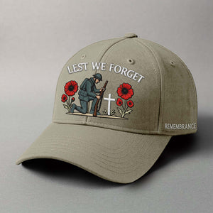 Embroidered Remembrance Cap - Lest We Forget