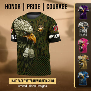USMC Eagle Veteran Warrior Shirt - Full Print Camouflage