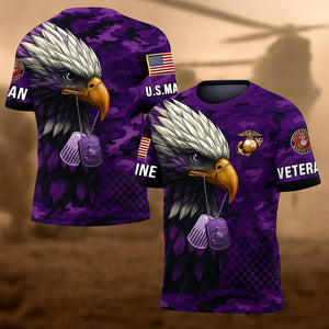 USMC Eagle Veteran Warrior Shirt - Full Print Camouflage