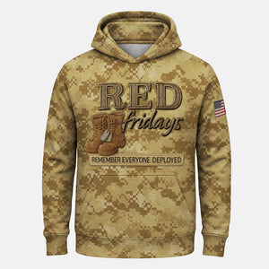 Red Friday All-Over Print Camouflage Apparel Set (T-Shirt, Hoodie, & Cap)