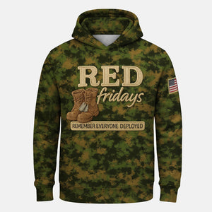 Red Friday All-Over Print Camouflage Apparel Set (T-Shirt, Hoodie, & Cap)