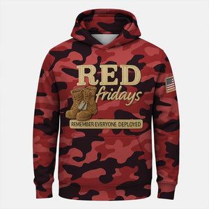 Red Friday All-Over Print Camouflage Apparel Set (T-Shirt, Hoodie, & Cap)