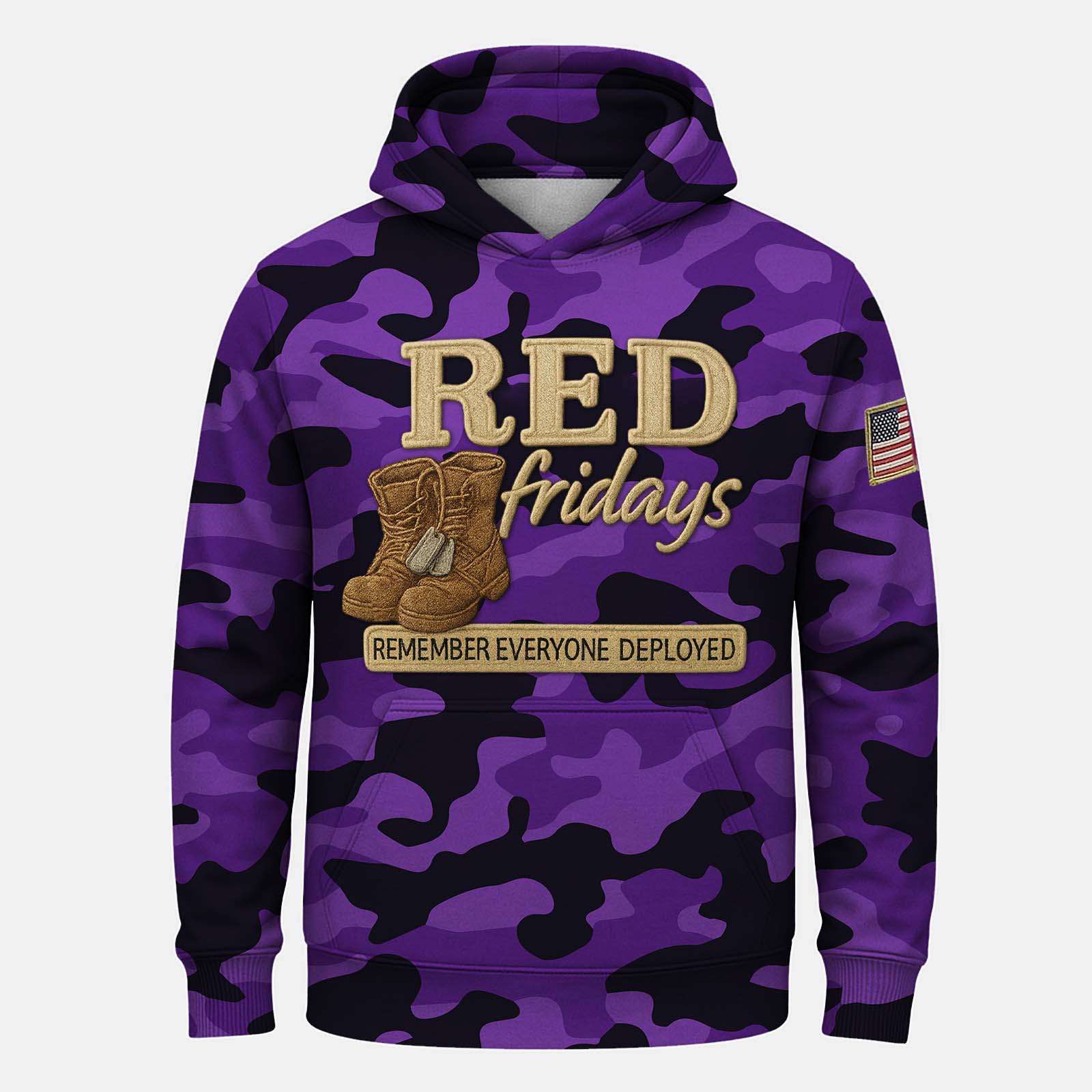 Red Friday All-Over Print Camouflage Apparel Set (T-Shirt, Hoodie, & Cap)