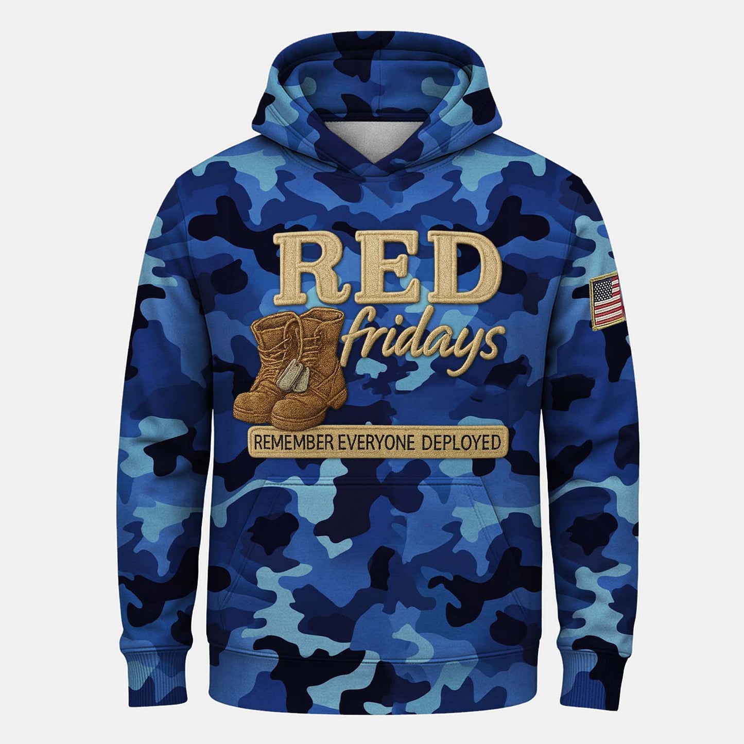 Red Friday All-Over Print Camouflage Apparel Set (T-Shirt, Hoodie, & Cap)