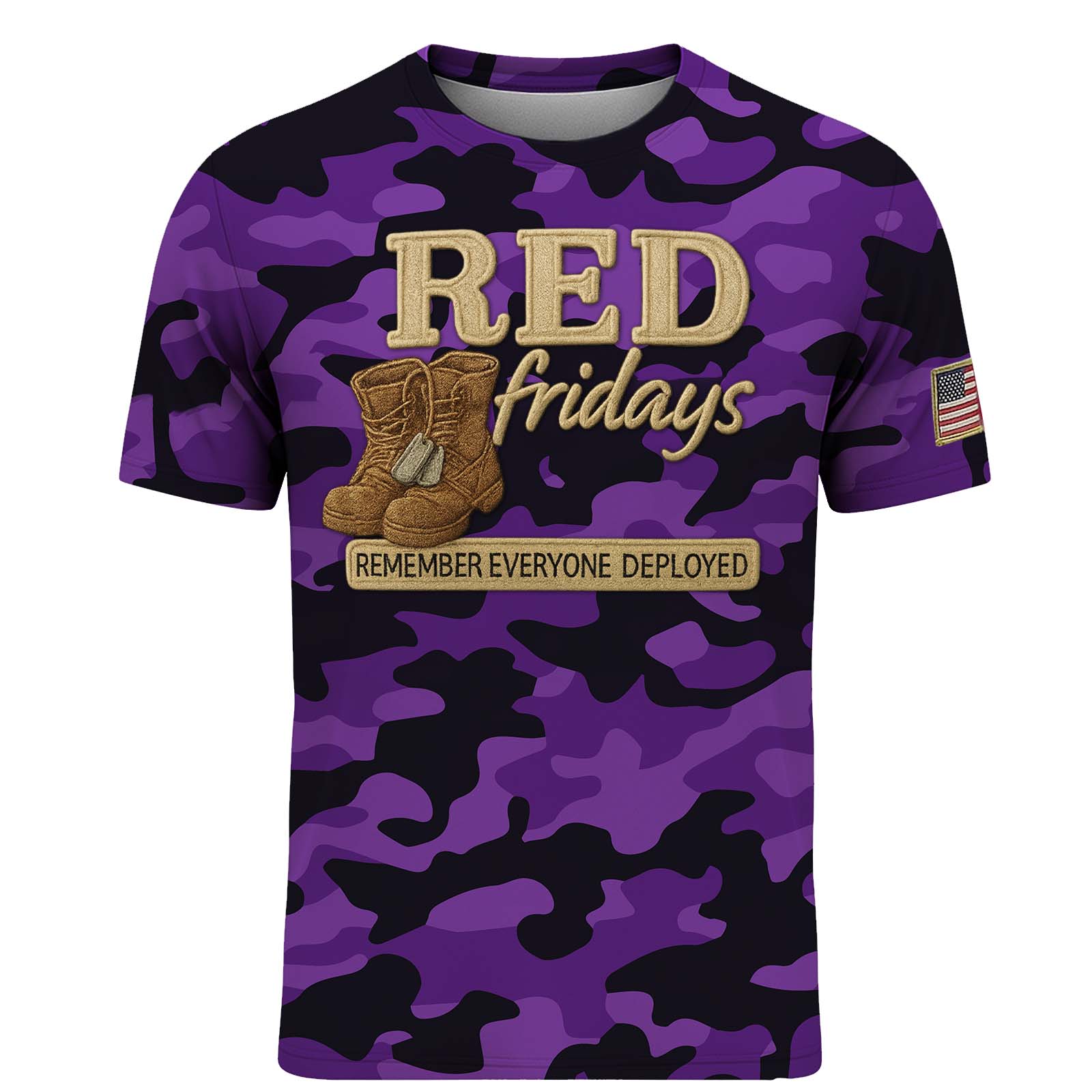 Red Friday All-Over Print Camouflage Apparel Set (T-Shirt, Hoodie, & Cap)