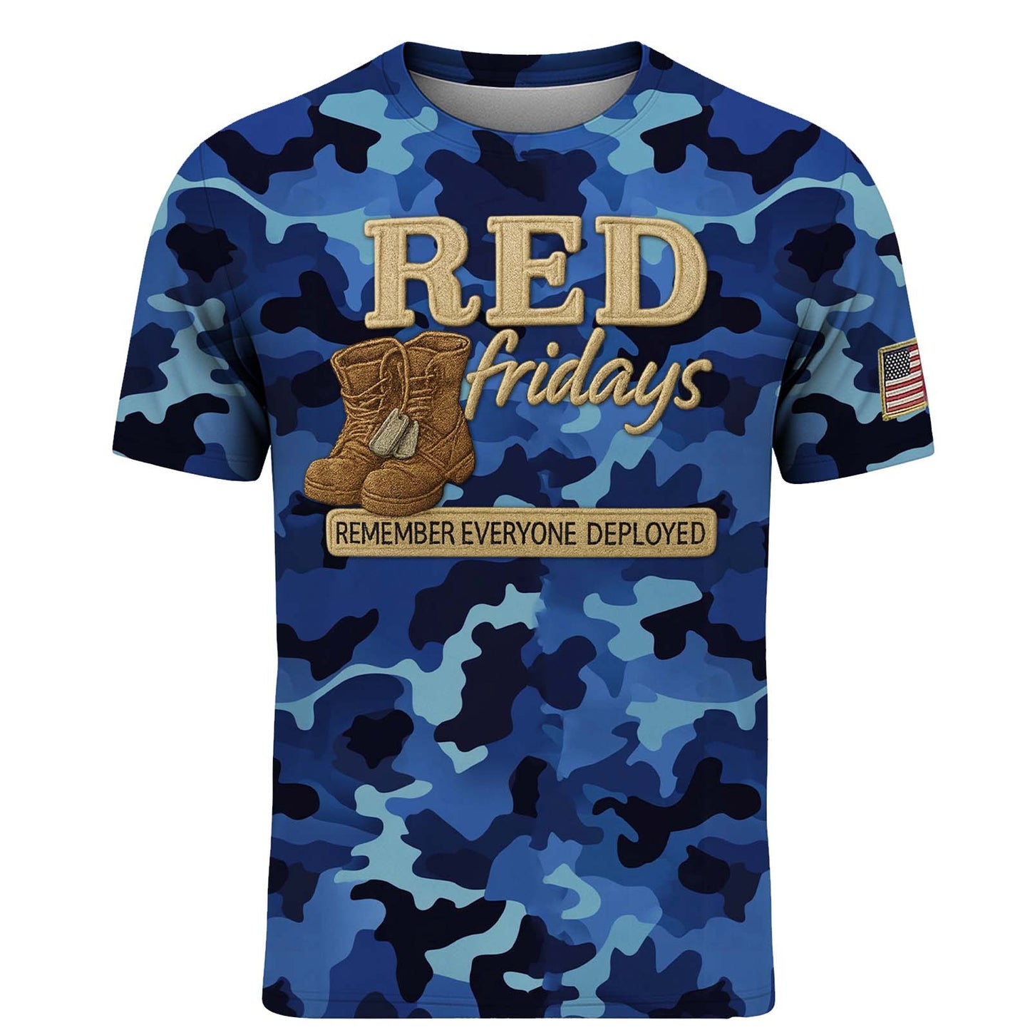 Red Friday All-Over Print Camouflage Apparel Set (T-Shirt, Hoodie, & Cap)