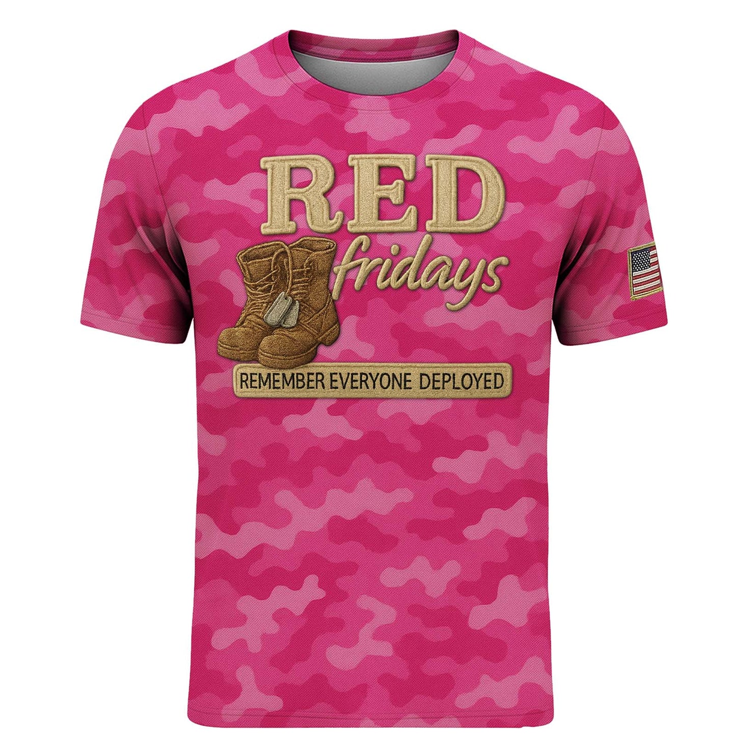 Red Friday All-Over Print Camouflage Apparel Set (T-Shirt, Hoodie, & Cap)