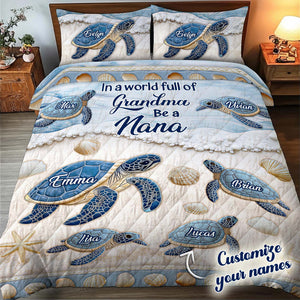 In A World Full Of Grandma - Personalized Quilt Bedding Set