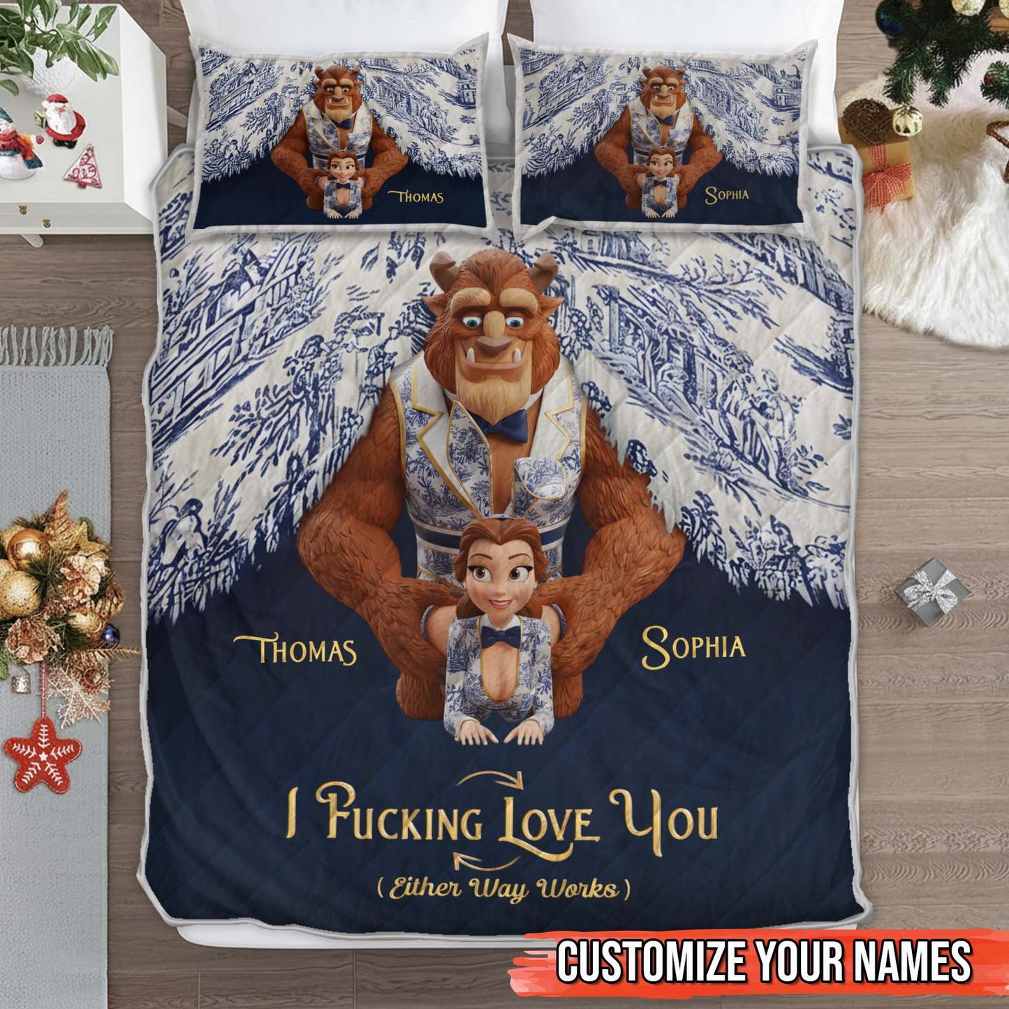 I Love You - Personalized Quilt Bedding Set