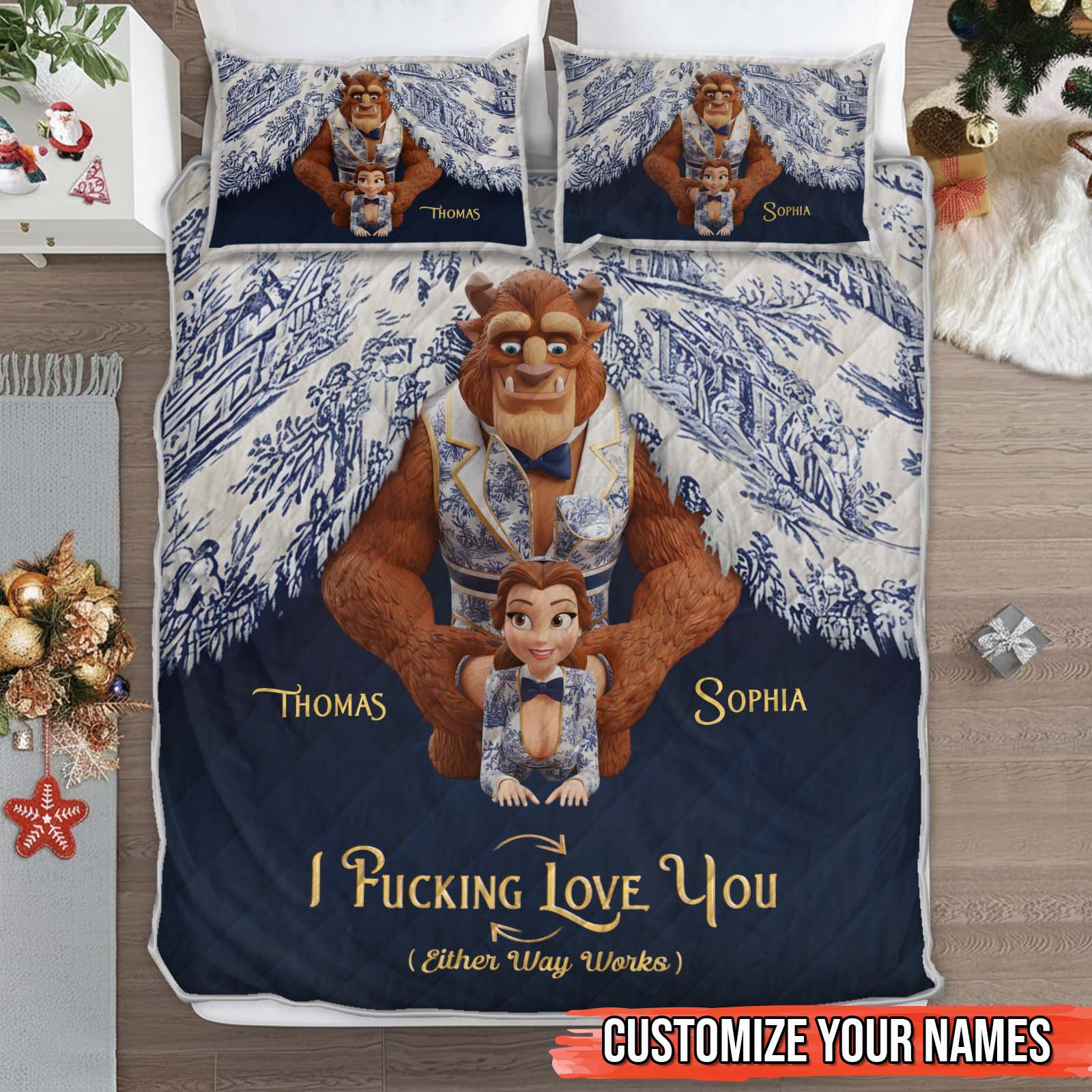 I Love You - Personalized Quilt Bedding Set