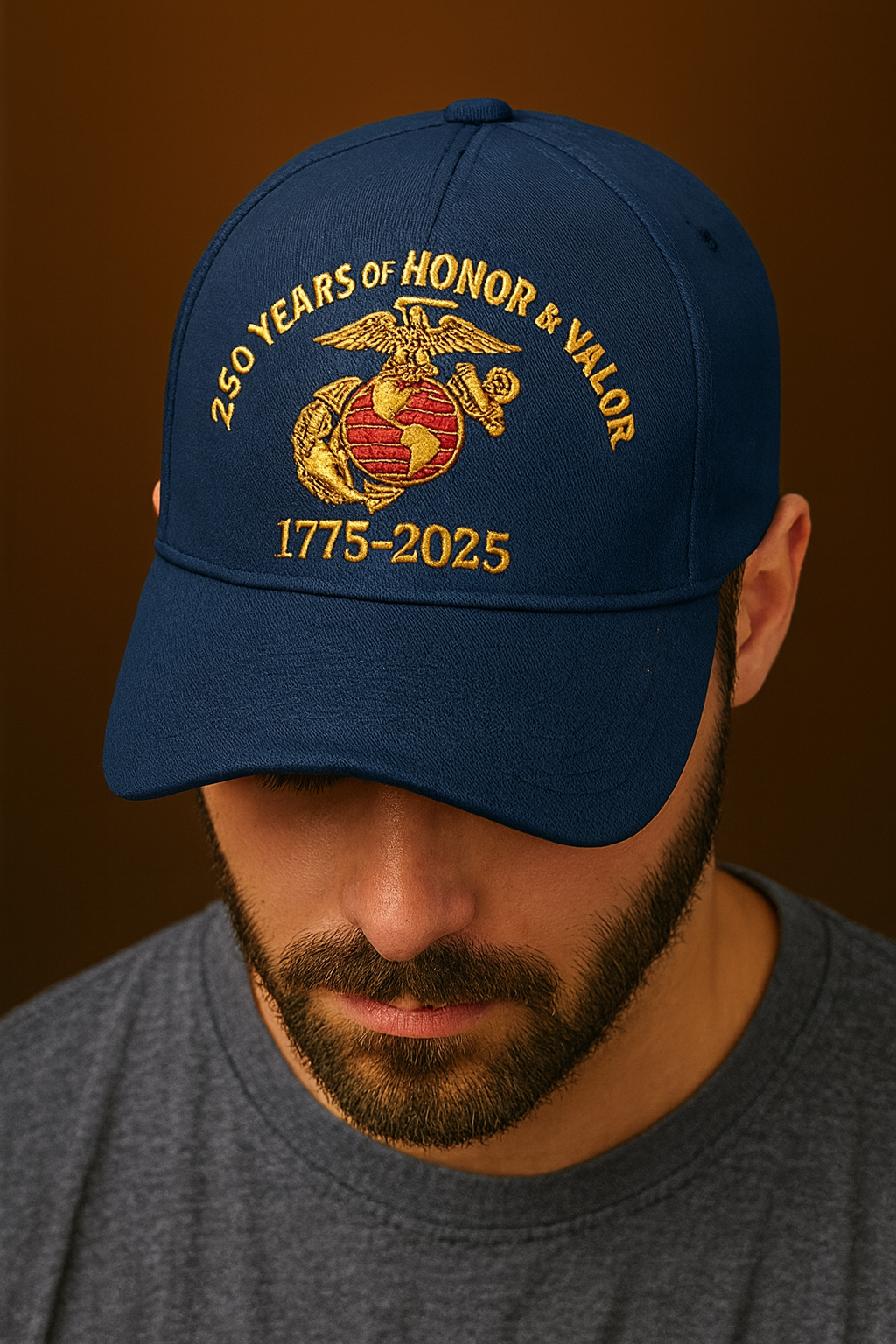 365Gifty 250th Anniversary Hat navy blue with 250 years of honor and valor embroidery 1775-2025