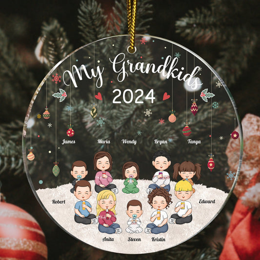 Family - My Grandkids - Personalized Acrylic Ornament