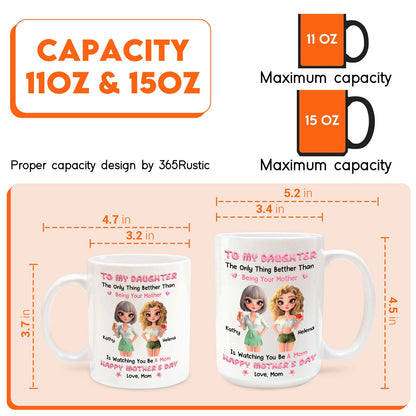 365Gifty custom mothers day mug gift white 11 oz and 15 oz daughter design with names and dimensions