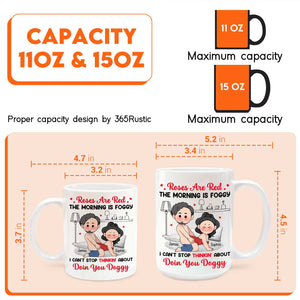 365Gifty personalized mug set with cartoon couple on couch 11oz and 15oz sizes custom romantic gift for couples