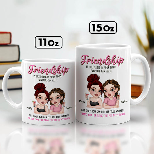 365Gifty friendship mugs with funny sayings white 11oz and 15oz ceramic mugs with cartoon best friends