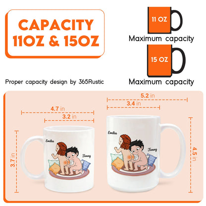 365Gifty white ceramic mugs 11oz and 15oz with cartoon couple hugging design funny romantic gift for boyfriend