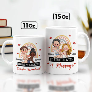 365Gifty matching couple mugs 11oz and 15oz with cartoon couples and romantic slogans my favorite thing to do is you mug