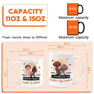 365Gifty ceramic couple mugs 11oz and 15oz with cartoon couple and text my favorite thing to do is you mug