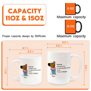 365Gifty personalized chill guy mug 11oz and 15oz white coffee mugs showing cartoon character in sweater