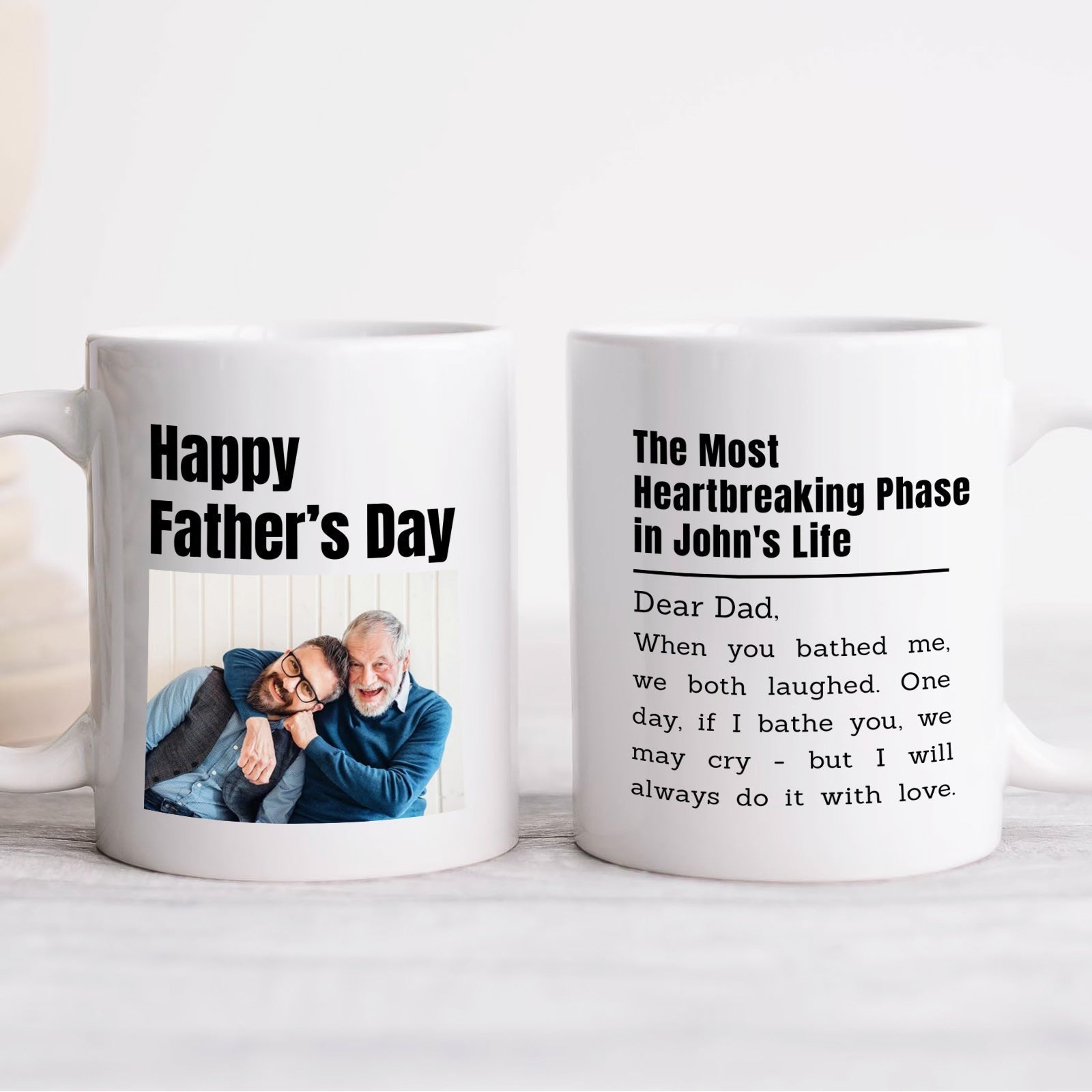365Gifty personalized father memorial mug with photo and custom heartfelt message for Dad
