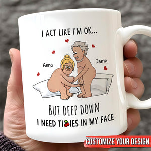 365Gifty ceramic mug with cheeky cartoon couple in bed and humorous caption romantic personalized gift for him and her