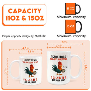 365Gifty white ceramic rooster mugs 11oz and 15oz with vintage design sometimes you just have to say cluck it mug
