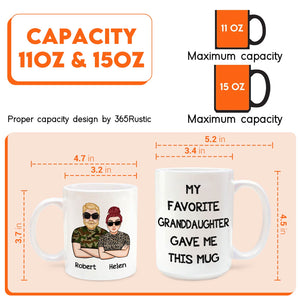 365Gifty white ceramic unique custom mug for grandparents 11oz and 15oz illustrated grandparents with names