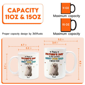 365Gifty Fathers Day dog mug set showing 11oz and 15oz sizes with smiling dog print unique dog dad gift idea