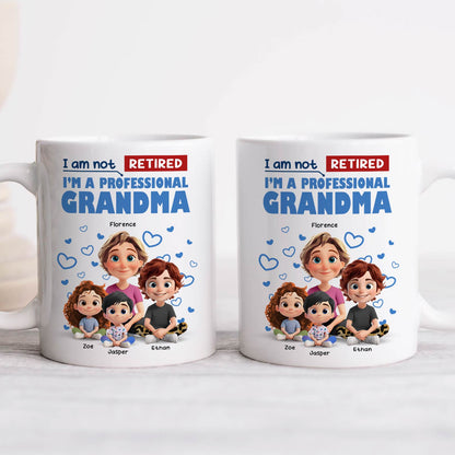 365Gifty ceramic mugs with Im not retired Im a professional grandma cartoon family design unique retirement gift for grandmother