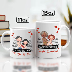 365Gifty white 11oz and 15oz mugs with cartoon couple illustrations hearts romantic captions wish you in me mug gift