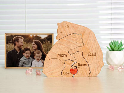 Family - Wooden Bears - Personalized Wooden Puzzle